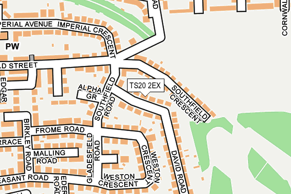 TS20 2EX map - OS OpenMap – Local (Ordnance Survey)