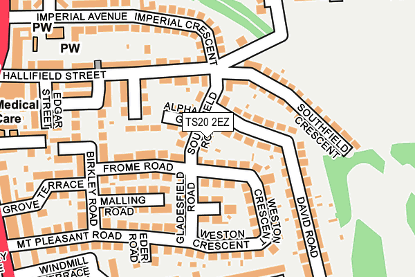 TS20 2EZ map - OS OpenMap – Local (Ordnance Survey)