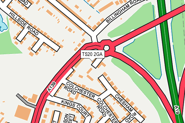 TS20 2GA map - OS OpenMap – Local (Ordnance Survey)