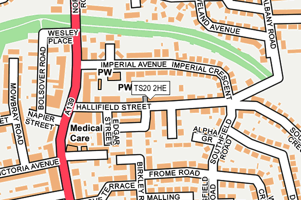 TS20 2HE map - OS OpenMap – Local (Ordnance Survey)