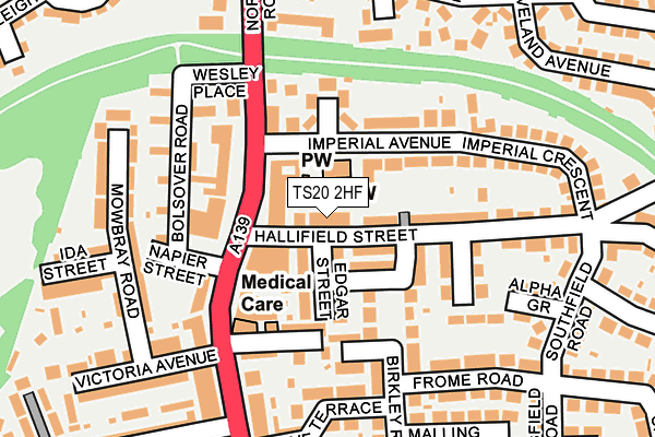 TS20 2HF map - OS OpenMap – Local (Ordnance Survey)