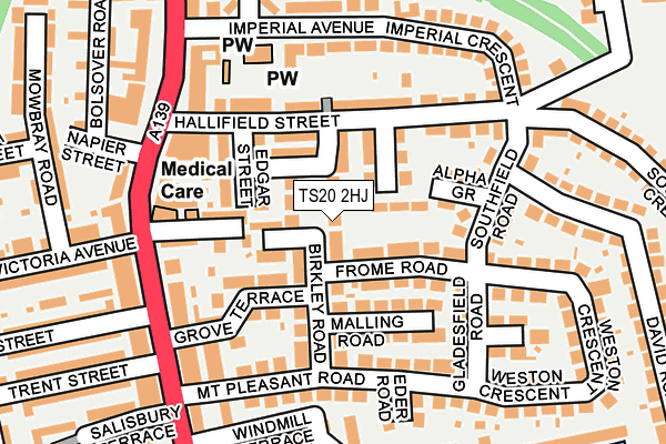 TS20 2HJ map - OS OpenMap – Local (Ordnance Survey)