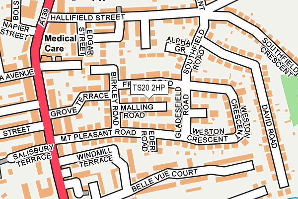 TS20 2HP map - OS OpenMap – Local (Ordnance Survey)