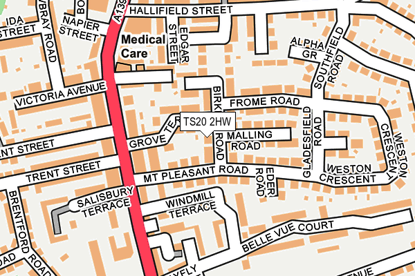 TS20 2HW map - OS OpenMap – Local (Ordnance Survey)