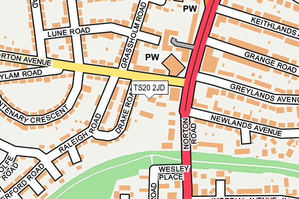 TS20 2JD map - OS OpenMap – Local (Ordnance Survey)