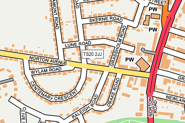 TS20 2JJ map - OS OpenMap – Local (Ordnance Survey)