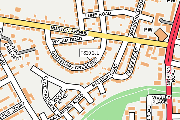 TS20 2JL map - OS OpenMap – Local (Ordnance Survey)