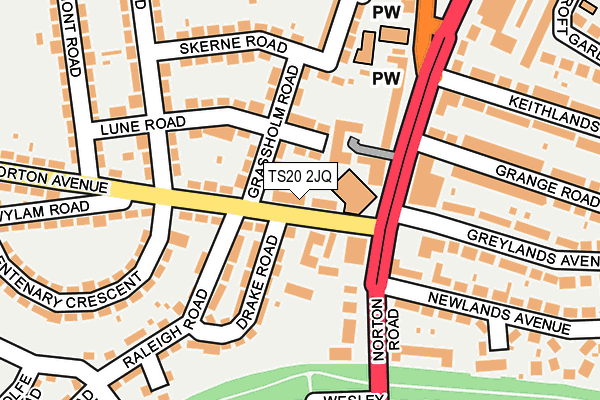 TS20 2JQ map - OS OpenMap – Local (Ordnance Survey)