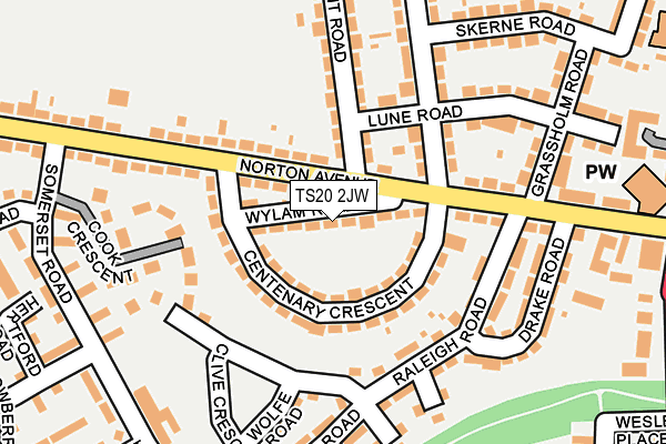 TS20 2JW map - OS OpenMap – Local (Ordnance Survey)