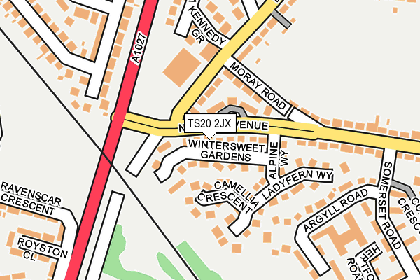 TS20 2JX map - OS OpenMap – Local (Ordnance Survey)