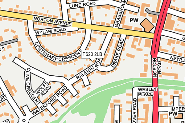 TS20 2LB map - OS OpenMap – Local (Ordnance Survey)