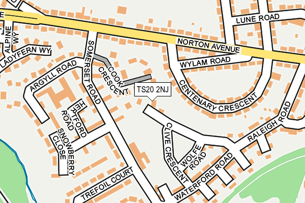 TS20 2NJ map - OS OpenMap – Local (Ordnance Survey)