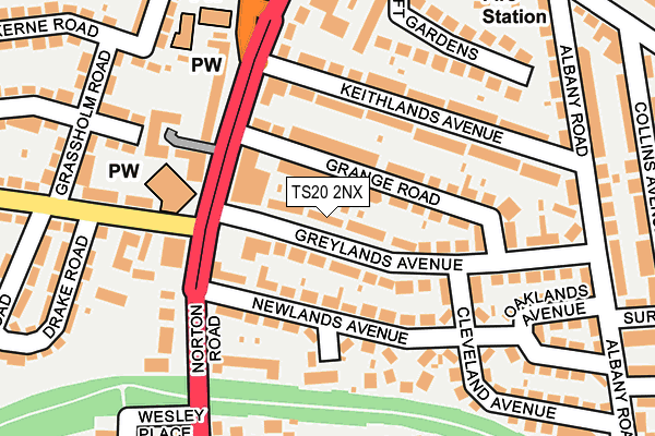 TS20 2NX map - OS OpenMap – Local (Ordnance Survey)
