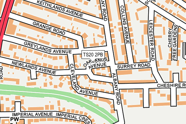 TS20 2PB map - OS OpenMap – Local (Ordnance Survey)