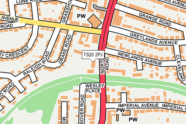 TS20 2PJ map - OS OpenMap – Local (Ordnance Survey)