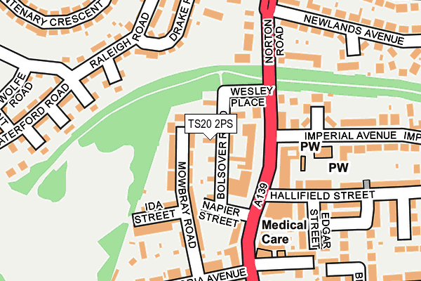 TS20 2PS map - OS OpenMap – Local (Ordnance Survey)