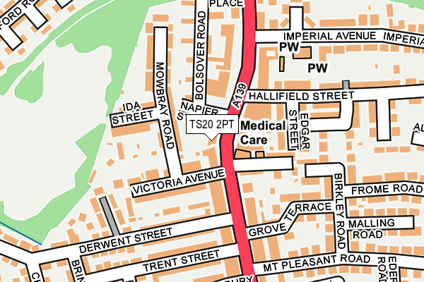 TS20 2PT map - OS OpenMap – Local (Ordnance Survey)