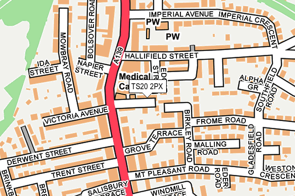 TS20 2PX map - OS OpenMap – Local (Ordnance Survey)