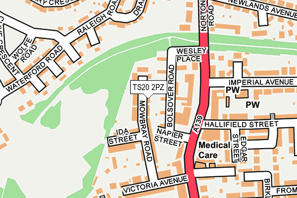 TS20 2PZ map - OS OpenMap – Local (Ordnance Survey)