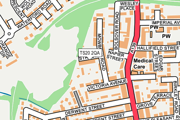 TS20 2QA map - OS OpenMap – Local (Ordnance Survey)