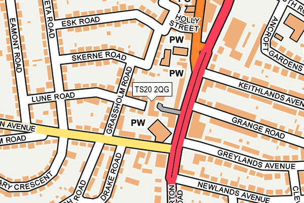 TS20 2QG map - OS OpenMap – Local (Ordnance Survey)