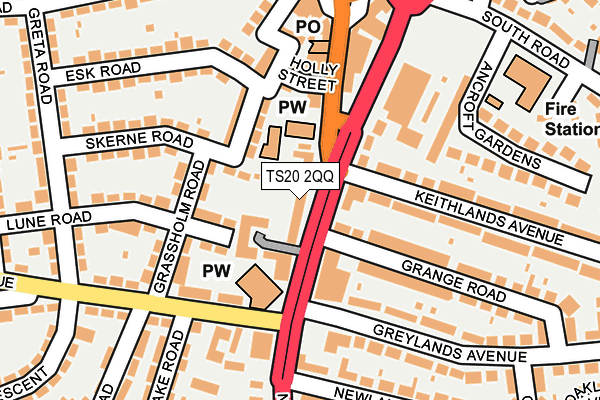 TS20 2QQ map - OS OpenMap – Local (Ordnance Survey)