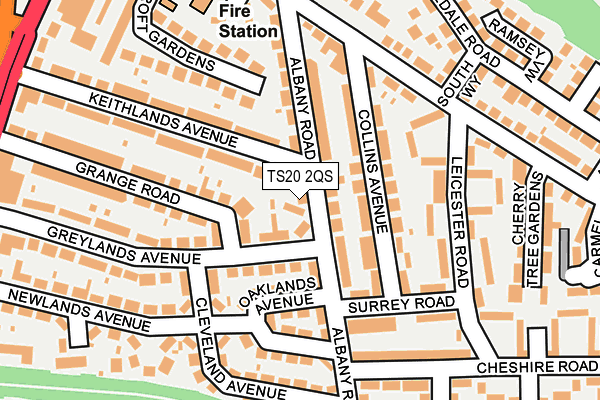 TS20 2QS map - OS OpenMap – Local (Ordnance Survey)