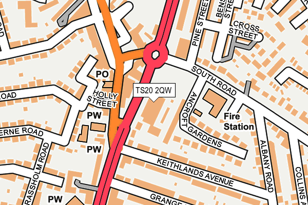 TS20 2QW map - OS OpenMap – Local (Ordnance Survey)