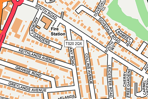 TS20 2QX map - OS OpenMap – Local (Ordnance Survey)