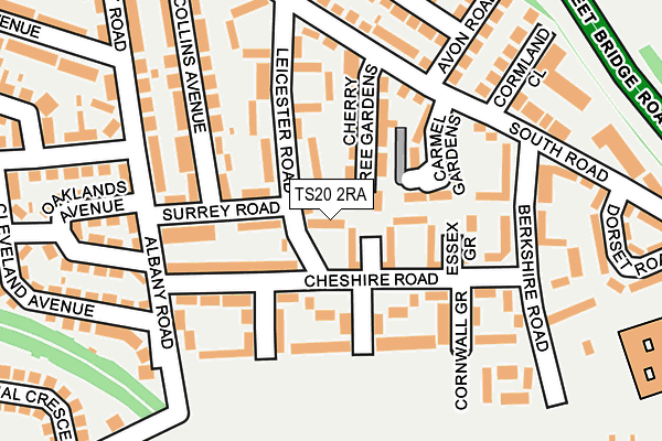 TS20 2RA map - OS OpenMap – Local (Ordnance Survey)