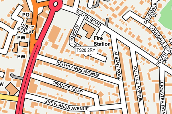 TS20 2RY map - OS OpenMap – Local (Ordnance Survey)