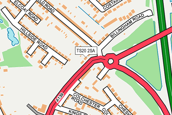 TS20 2SA map - OS OpenMap – Local (Ordnance Survey)