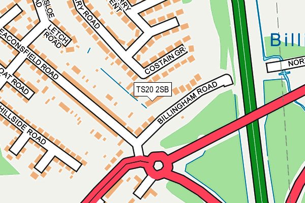 TS20 2SB map - OS OpenMap – Local (Ordnance Survey)