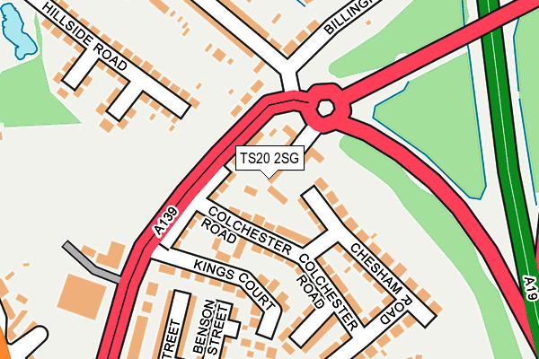 TS20 2SG map - OS OpenMap – Local (Ordnance Survey)