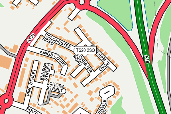 TS20 2SQ map - OS OpenMap – Local (Ordnance Survey)