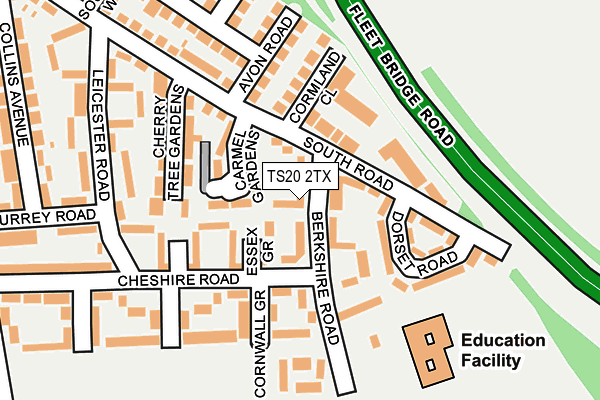 TS20 2TX map - OS OpenMap – Local (Ordnance Survey)