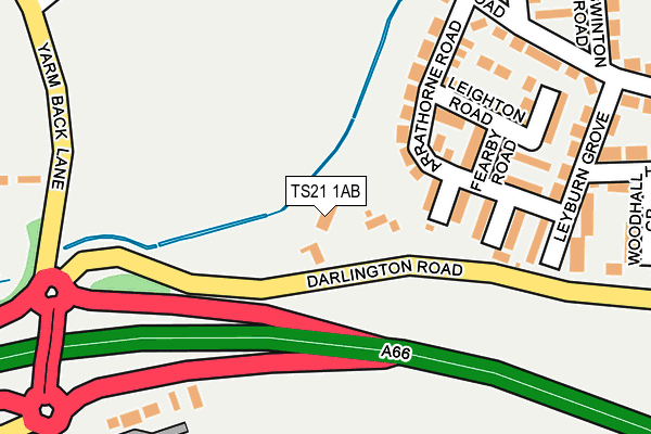 TS21 1AB map - OS OpenMap – Local (Ordnance Survey)