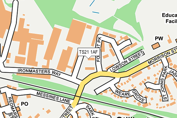 TS21 1AF map - OS OpenMap – Local (Ordnance Survey)