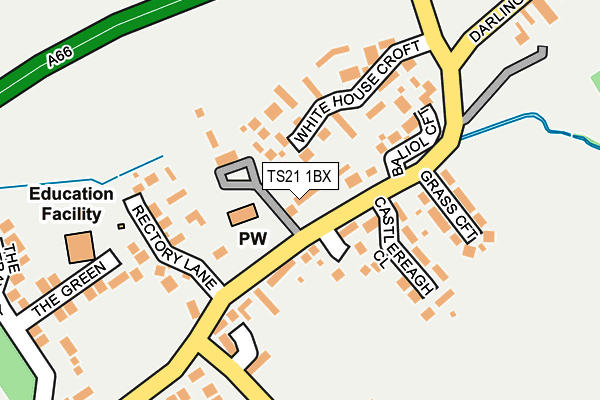 TS21 1BX map - OS OpenMap – Local (Ordnance Survey)