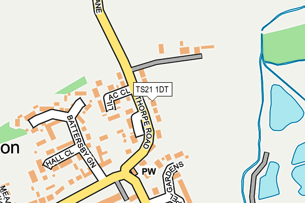 TS21 1DT map - OS OpenMap – Local (Ordnance Survey)