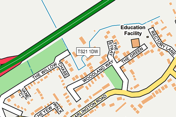 TS21 1DW map - OS OpenMap – Local (Ordnance Survey)