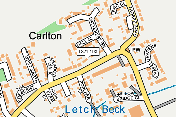 TS21 1DX map - OS OpenMap – Local (Ordnance Survey)