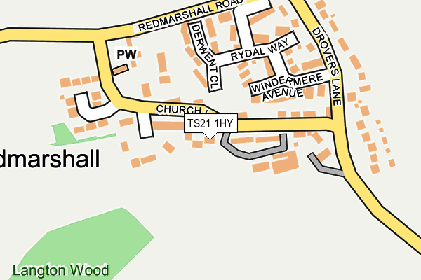 TS21 1HY map - OS OpenMap – Local (Ordnance Survey)