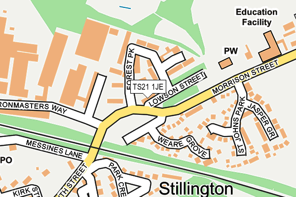 TS21 1JE map - OS OpenMap – Local (Ordnance Survey)