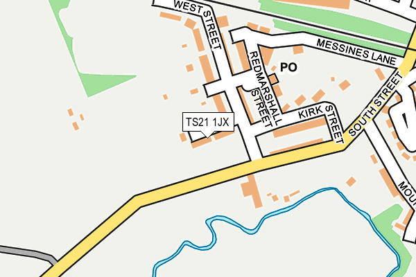 TS21 1JX map - OS OpenMap – Local (Ordnance Survey)