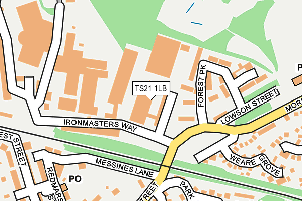 TS21 1LB map - OS OpenMap – Local (Ordnance Survey)