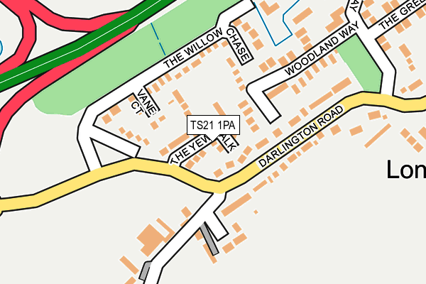 TS21 1PA map - OS OpenMap – Local (Ordnance Survey)