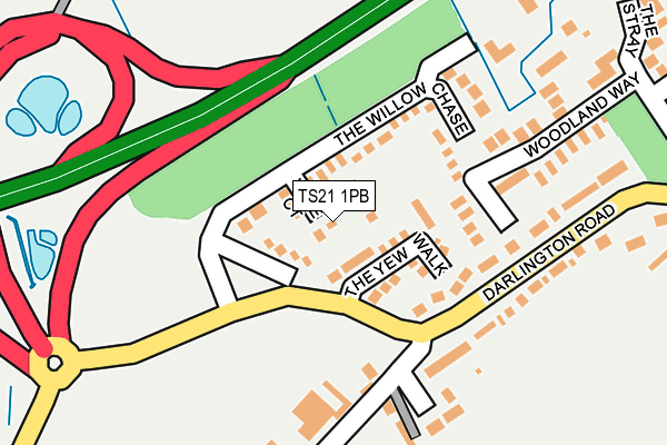 TS21 1PB map - OS OpenMap – Local (Ordnance Survey)