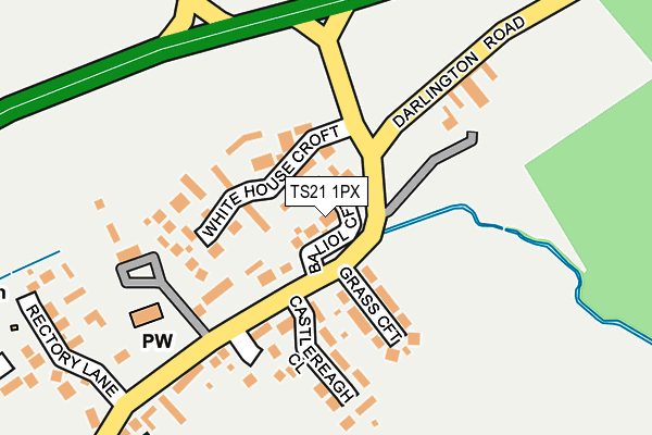 TS21 1PX map - OS OpenMap – Local (Ordnance Survey)