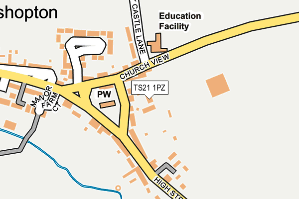 TS21 1PZ map - OS OpenMap – Local (Ordnance Survey)